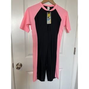 NWT Sports Wear Sporty Athletic Surfing Zip Front Swimsuit Water sports Size XL
